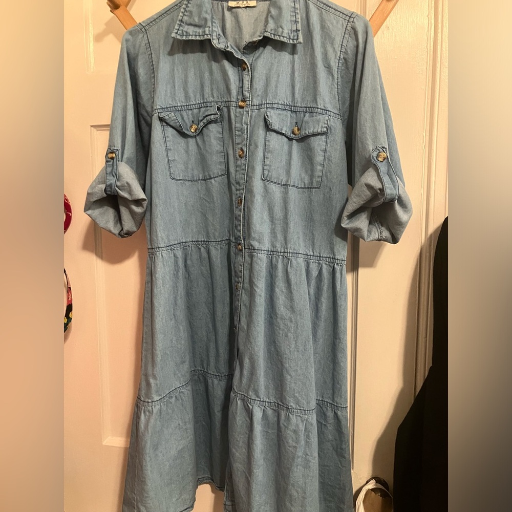 Denim Button-Up Dress